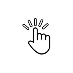 Fototapeta na wymiar Hand click vector icon, clicking pointer sign.