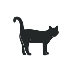 Cat graphic icon. Cat black sign isolated on white background. Vector illustration