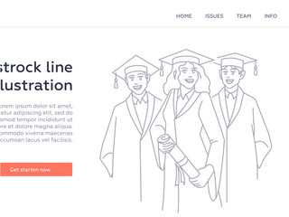 Graduate - modern line design style web banner