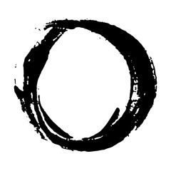 Round Frame, grunge textured hand drawn element, vector illustration isolated on white background