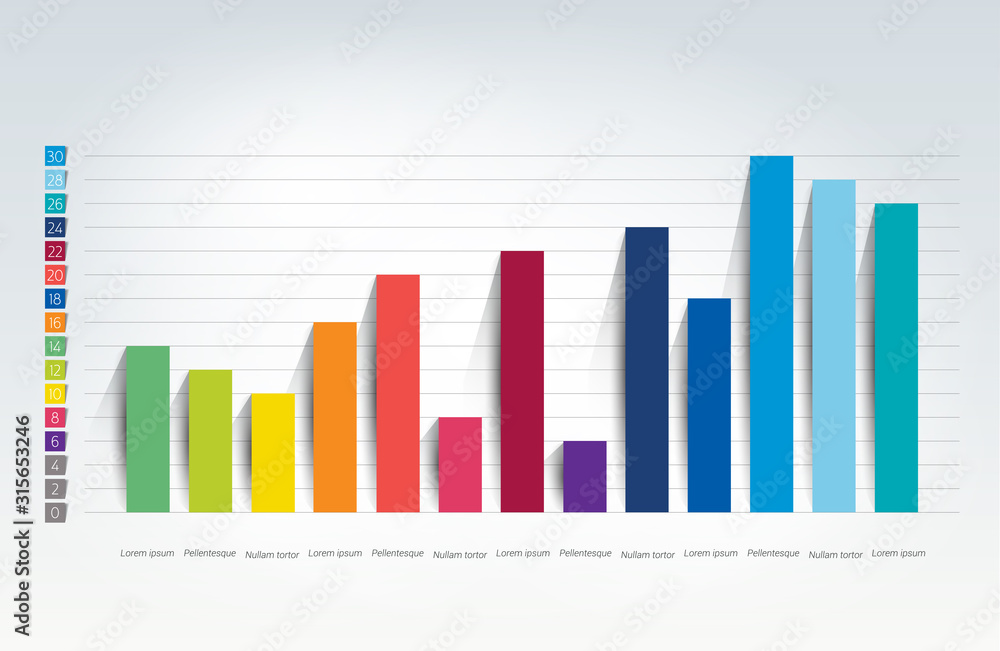 Poster chart, graph, scheme. simply color editable. infographics element. vector.