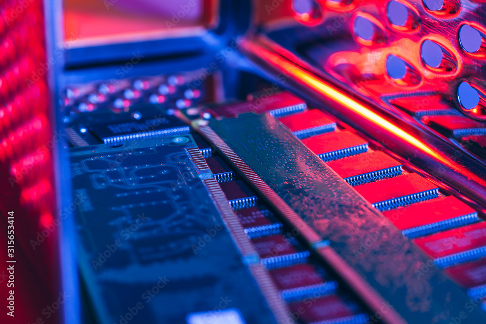 Poster computer random access memory (ram) close up