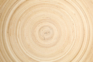 Wooden bowl circle texture background, close up