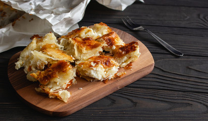 Burek or Borek savory pastry pie from the balkans. 