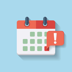 Flat vector deadline calendar Icon - 315654093