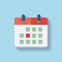 Flat vector deadline calendar Icon
