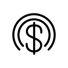 Dollar Icon - Vector Illustration .