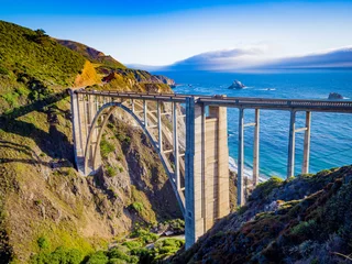 Gardinen Brücken Bixby Creek Bridge,Highway 1 and Big Sur coast California. Bixby Canyon Bridge in California and Big Sur one of most beautiful coastlines in the world  © arkanto