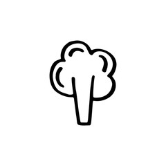 Small leaf vector doodle line art illustration, sticker, icon. Isolated on white background. Easy to change color. Design element. Gardening, eco food, vegetarian, vegan. Small home garden. Hand drawn