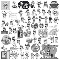 Retro Comic Waitress Concepts - Various Concepts Vector illustrations