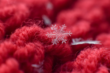 snowflake on red background