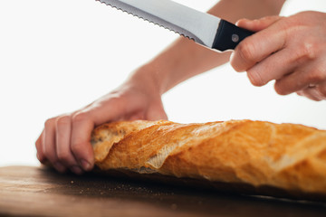 A loaf of homemade bread or baguette