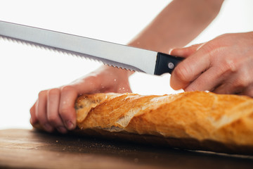 A loaf of homemade bread or baguette