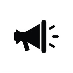 vector speaker icon. black in color. and isolated with white.