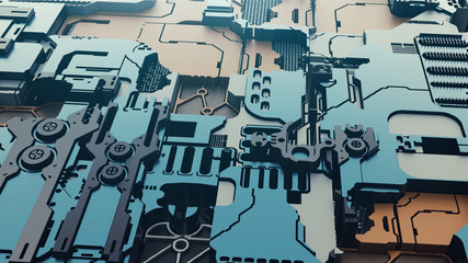 Sci Fi Industrial Panel. Futuristic Concept Design