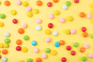 Mixed colorful candies isolated on white