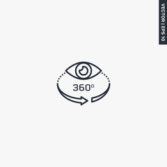 360 view, linear style sign for mobile concept and web design