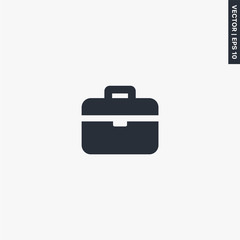 Briefcase, portfolio icon, flat style sign for mobile concept and web design