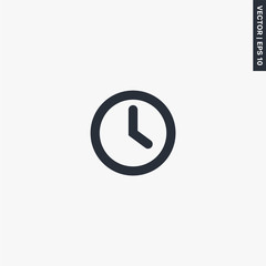 Clock, time icon, flat style sign for mobile concept and web design