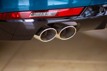 car exhaust pipe close up