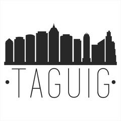 Taguig Philippines. City Skyline. Silhouette City. Design Vector. Famous Monuments.