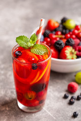 A refreshing drink made from fresh summer berries with lemon and mint.