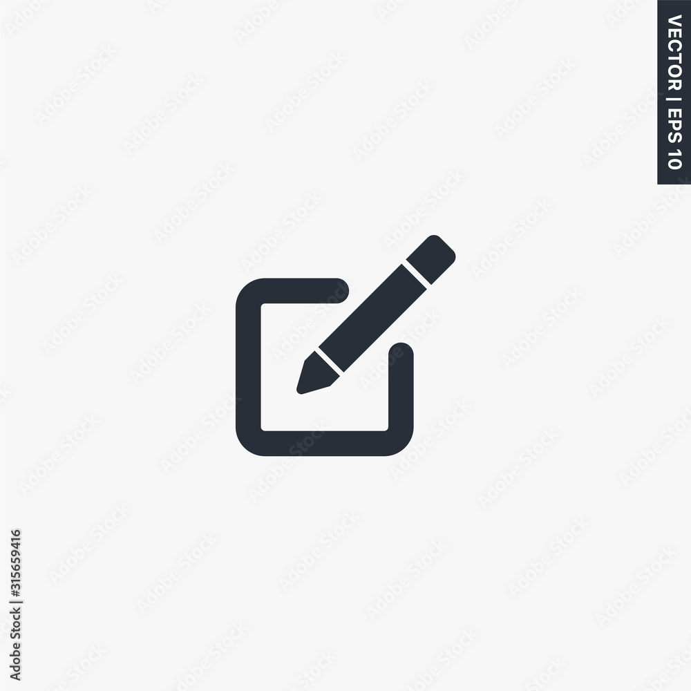 Poster edit file icon, flat style sign for mobile concept and web design