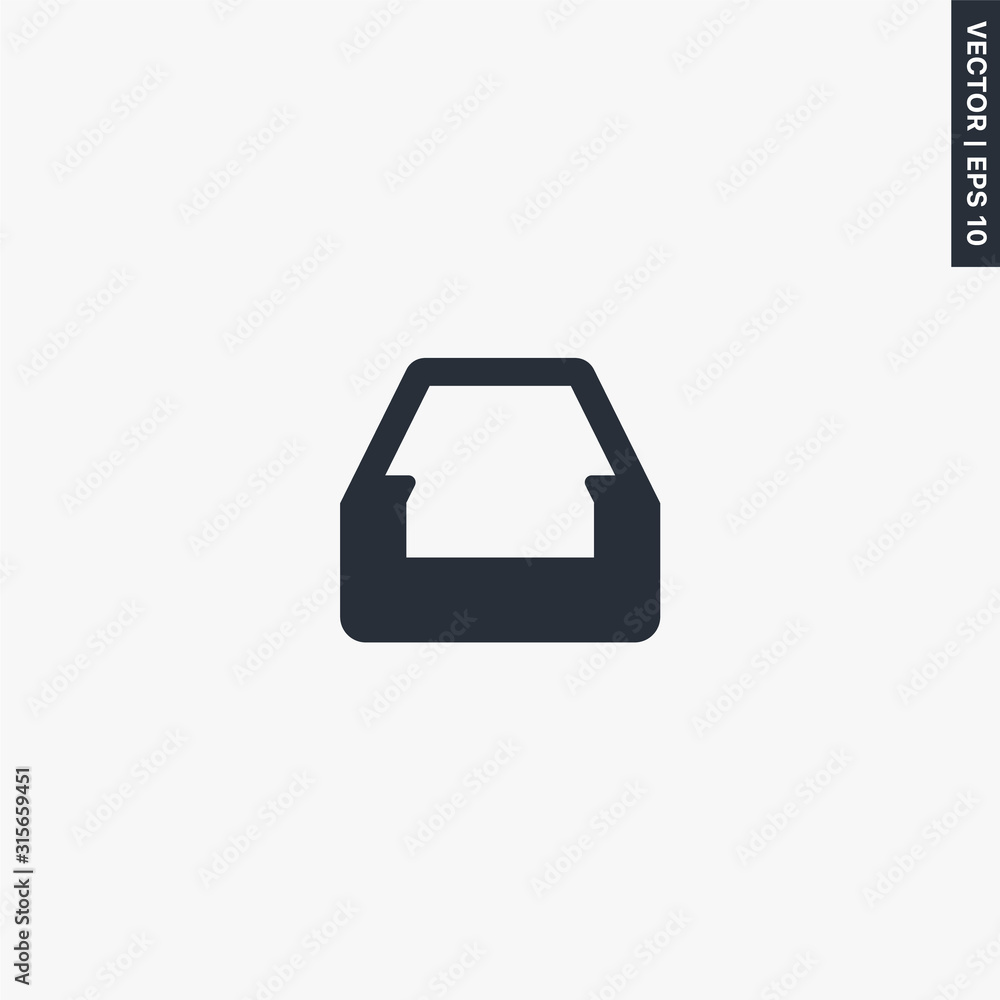 Poster file box icon, flat style sign for mobile concept and web design