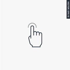Finger click, linear style sign for mobile concept and web design