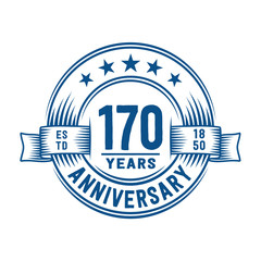 170 years logo design template. 170th anniversary vector and illustration.