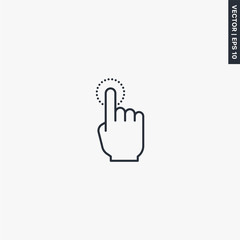 Fototapeta na wymiar Finger touch, linear style sign for mobile concept and web design