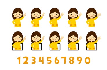 女の子　数字　順番