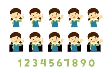 女の子　数字　順番