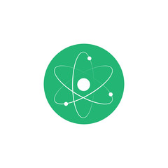 Atom flat vector icon isolated on a white background.