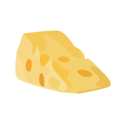 Piece of cheese on a white background.