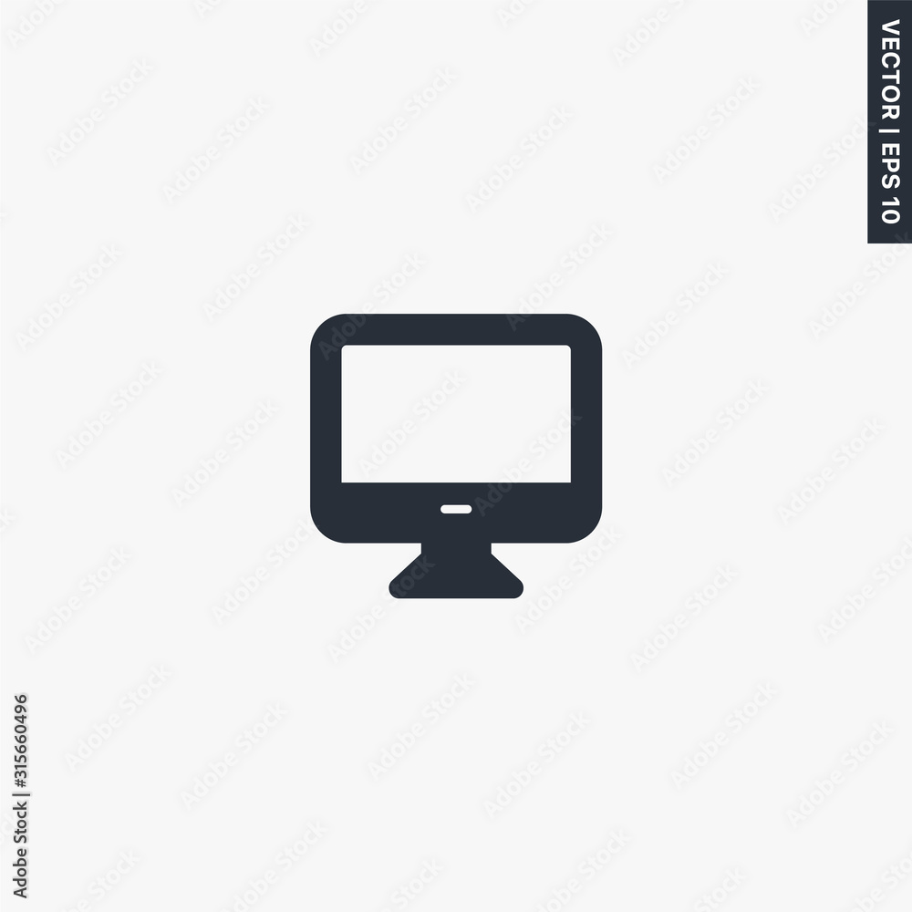Poster monitor icon, flat style sign for mobile concept and web design