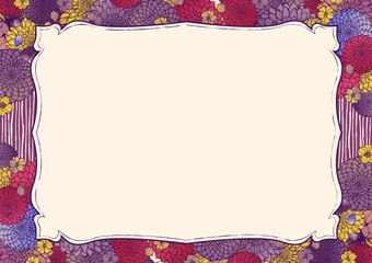 菊 和柄のフレーム ゴールド Wall Mural Wallpaper Murals Ayumi Takashima