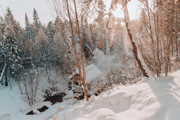 hot springs in Siberia winter