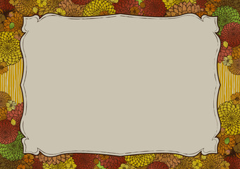 和柄 日本風 手書きの花のイラスト フレーム 背景素材 ベクター Abstract Wall Mural Abstra Aoirokaeru