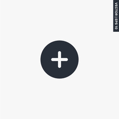 Plus, add  icon, flat style sign for mobile concept and web design