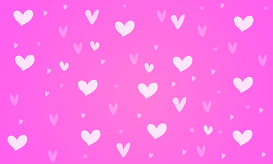 Hearts on pink background. Valentine's Day background. Heart shape.