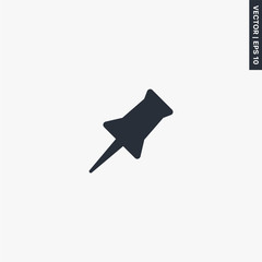 Push pin icon, flat style sign for mobile concept and web design