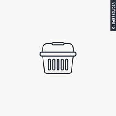 Shopping basket icon, linear style sign for mobile concept and web design