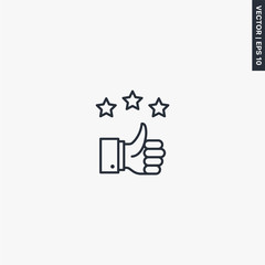 Thumb up icon, linear style sign for mobile concept and web design