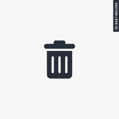 Trash, recycle bin icon, flat style sign for mobile concept and web design