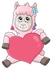 Valentine llama theme image 1