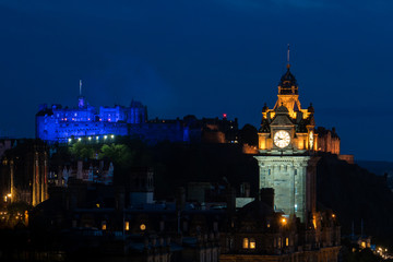 Fototapeta na wymiar Edinburgh Scotland Skyline at twilight, viewed from Calton Hill