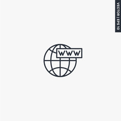 Website, www icon, linear style sign for mobile concept and web design