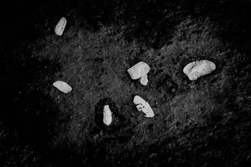 The surface. The asphalt is black.