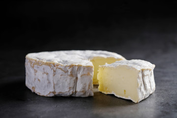 Goat farm cheese camembert rustic background